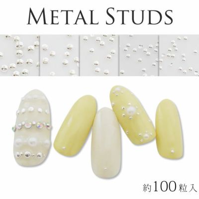 ネイルパーツ スタッズ ラウンド シルバー 約100粒（メール便可） nail for all